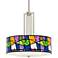 Britto Abstract Carey 24" Brushed Nickel 4-Light Chandelier