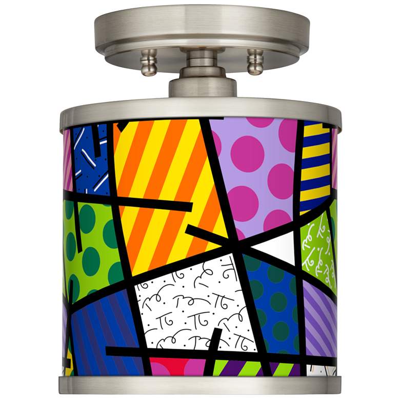 Image 1 Britto Abstract Cyprus 7" Wide Brushed Nickel Ceiling Light