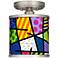 Britto Abstract Cyprus 7" Wide Brushed Nickel Ceiling Light