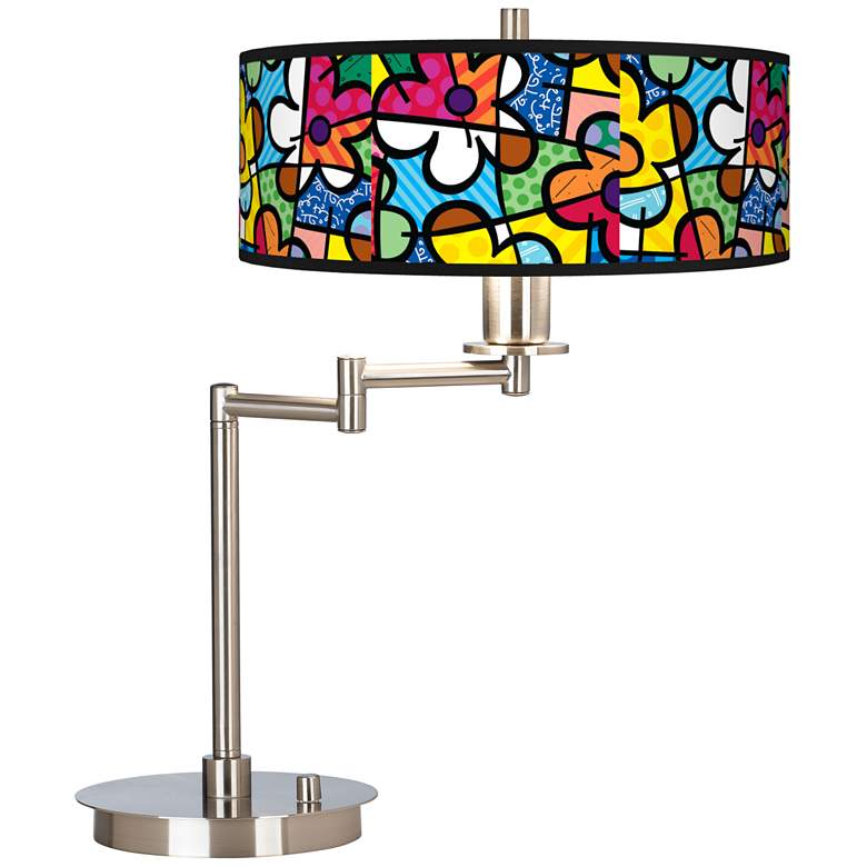 Image 1 Britto Flowers Giclee Swing Arm LED Desk Lamp