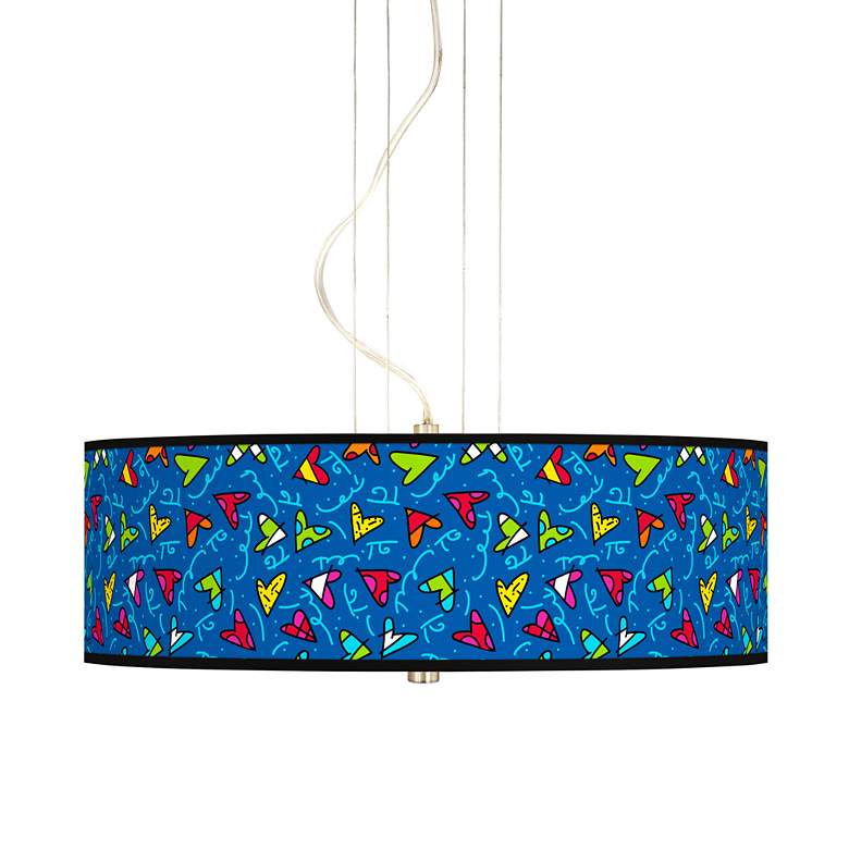 Image 1 Britto Hearts 20 inch Wide 3-Light Pendant Chandelier