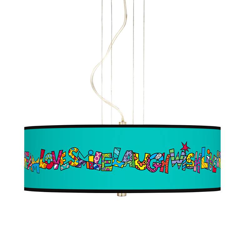 Image 1 Britto Love Smile 20 inch Wide 3-Light Pendant Chandelier