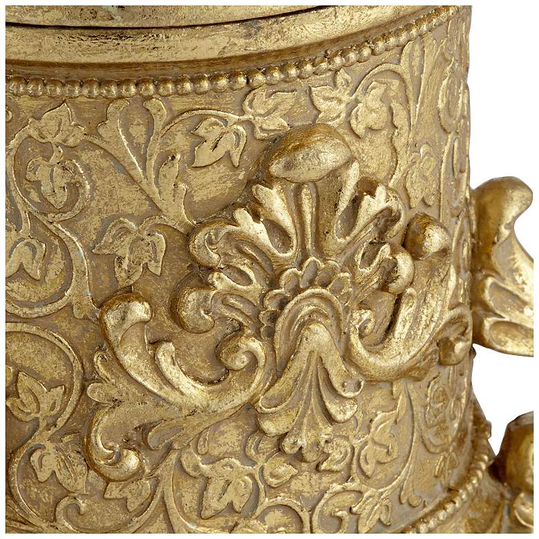 Britton 7&quot; High Antiqued Gold Traditional Jewelry Box more views
