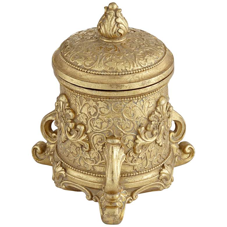 Image 4 Britton 7 inch High Antiqued Gold Traditional Jewelry Box more views