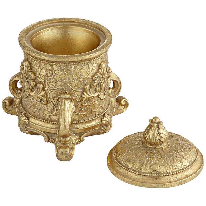 Image 5 Britton 7 inch High Antiqued Gold Traditional Jewelry Box more views