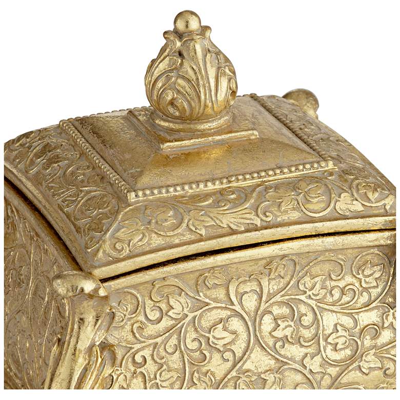 Image 5 Britton Antiqued Gold Openwork Jewelry Boxes Set of 2 more views