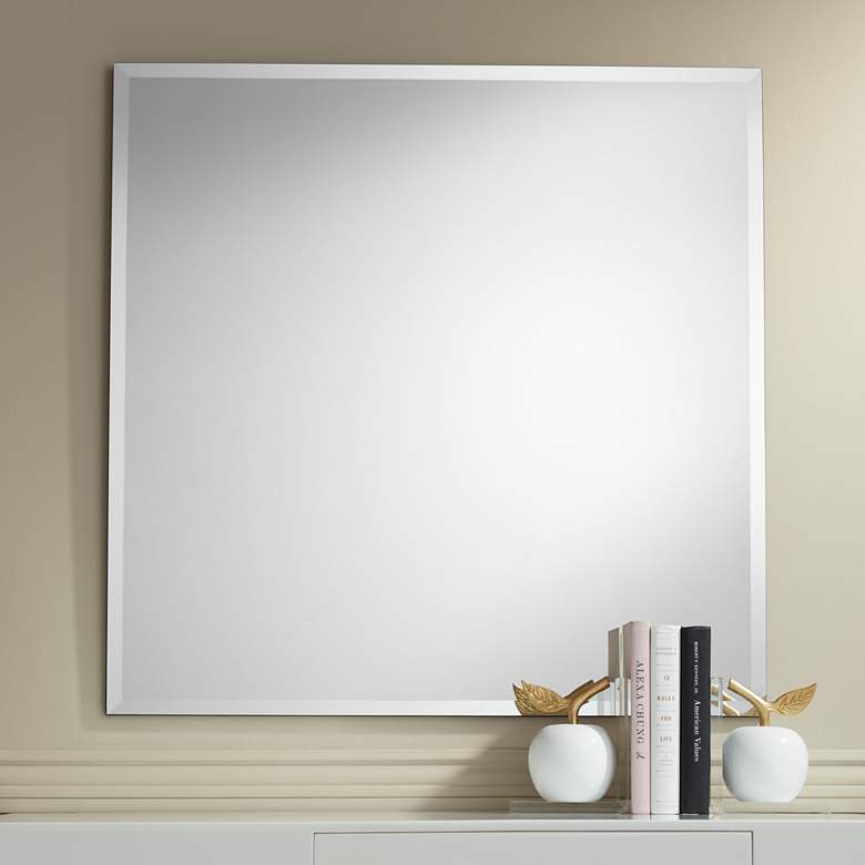 Image 1 Brix 34" Wide Frameless Square Vanity Mirror