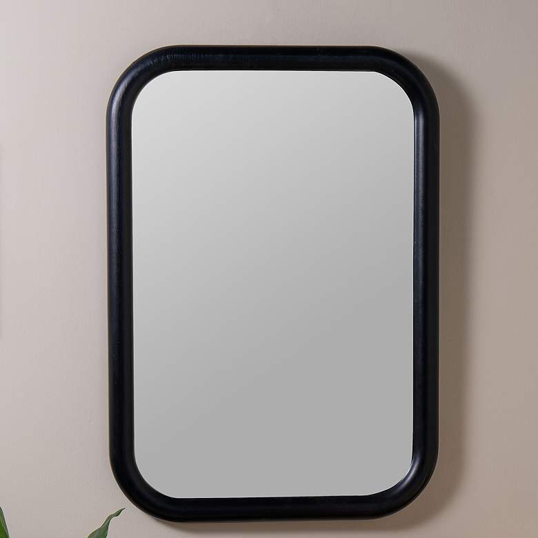 Image 1 Brixten Black Wood 28" x 40" Rectangular Wall Mirror