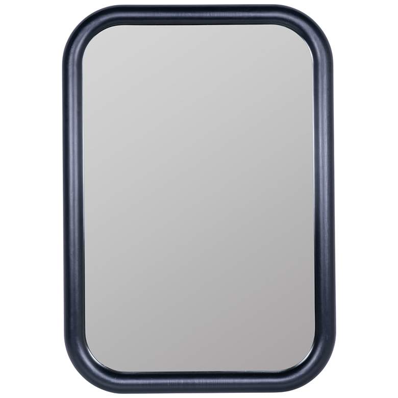 Image 2 Brixten Shiny Black 40" x 28" Wooden Rectangle Wall Mirror
