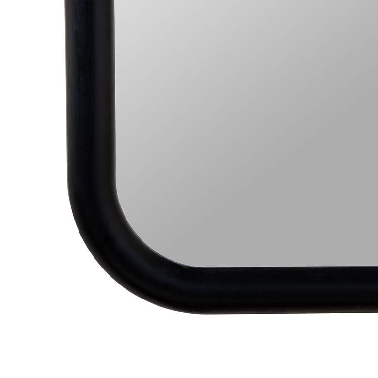 Image 3 Brixten Shiny Black 40" x 28" Wooden Rectangle Wall Mirror more views