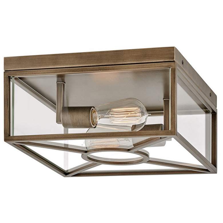 Image 1 Brixton 12" Wide Burnished Bronze Outdoor Ceiling Light