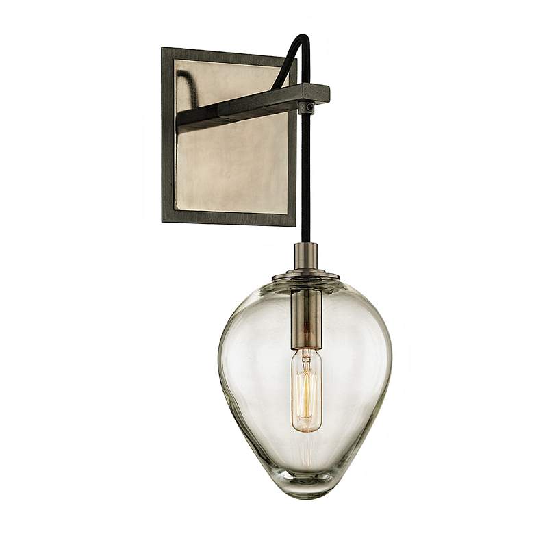 Image 2 Brixton 15 inch High Gunmetal Glass Wall Sconce