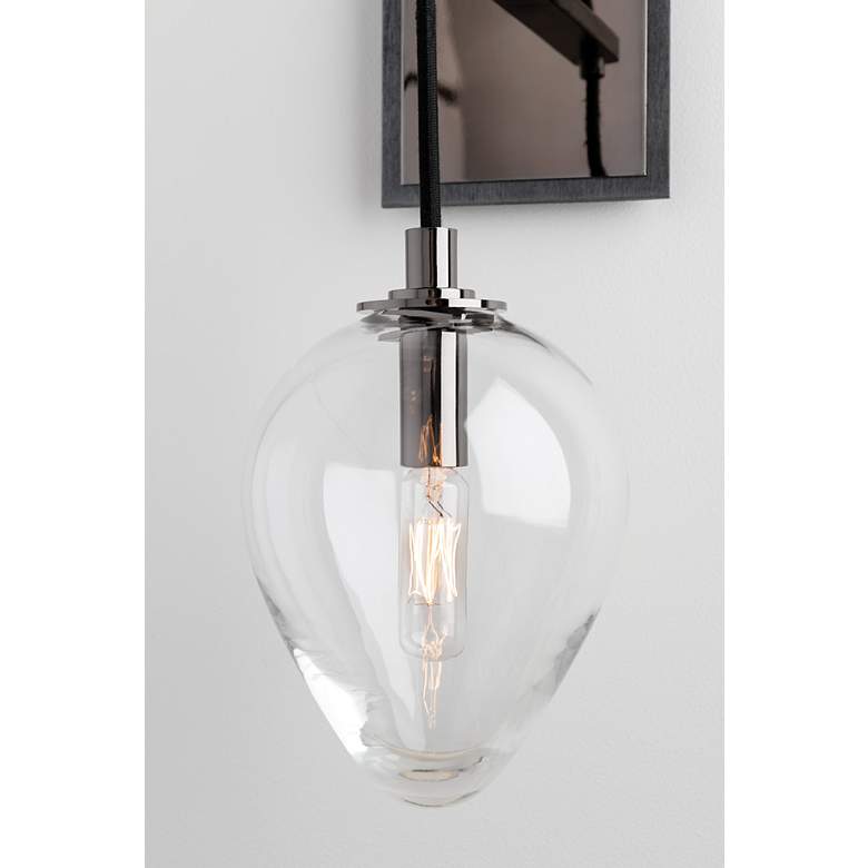 Image 3 Brixton 15" High Gunmetal Glass Wall Sconce more views