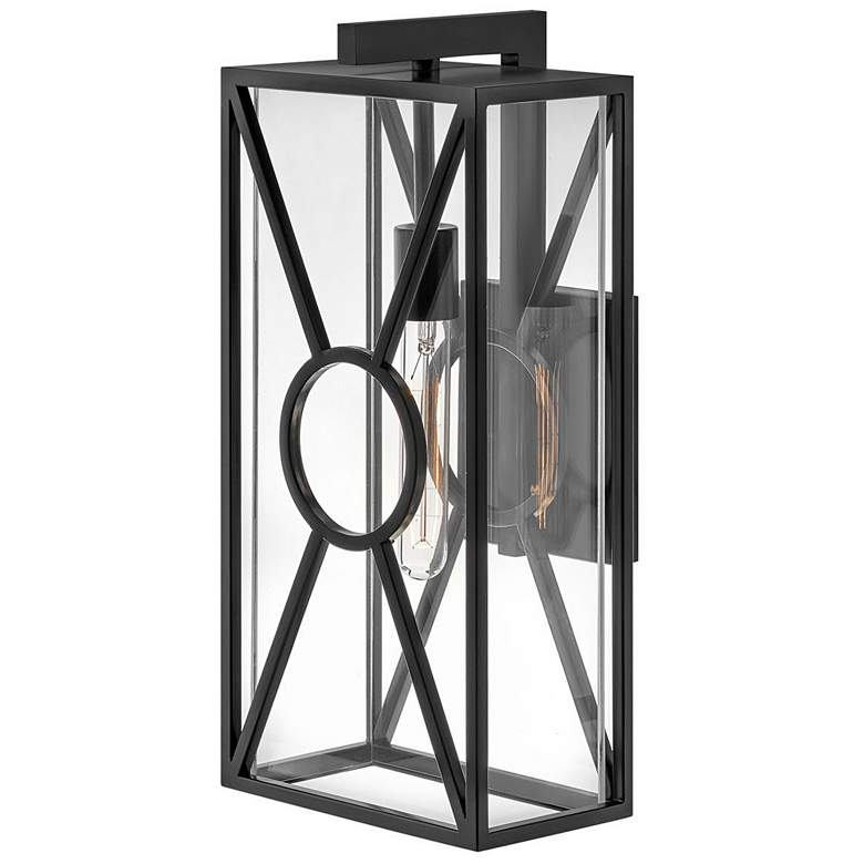 Image 1 Brixton 18 3/4 inch High Black Outdoor Wall Light