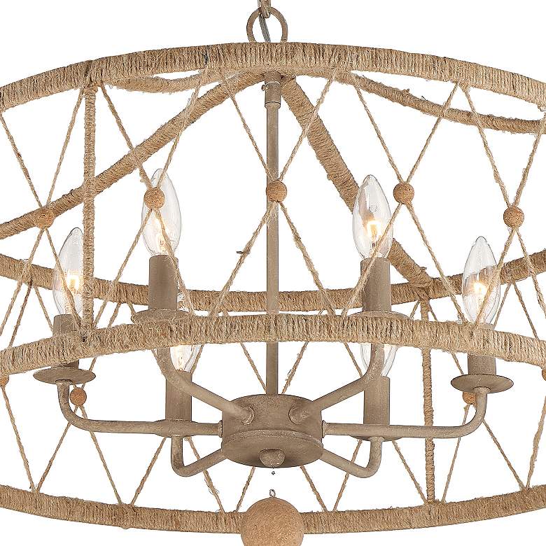 Image 6 Brixton 24" Wide Silver and Natural Jute 6-Light Chandelier more views