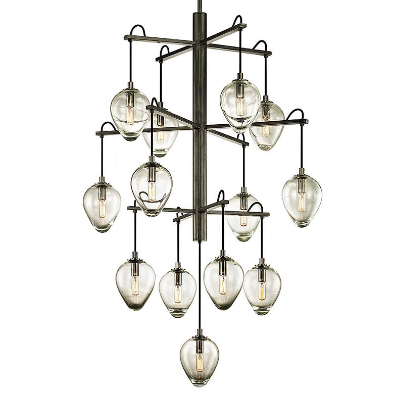 Image 3 Brixton 36" Wide Gun Metal 13-Light Tiered Pendant