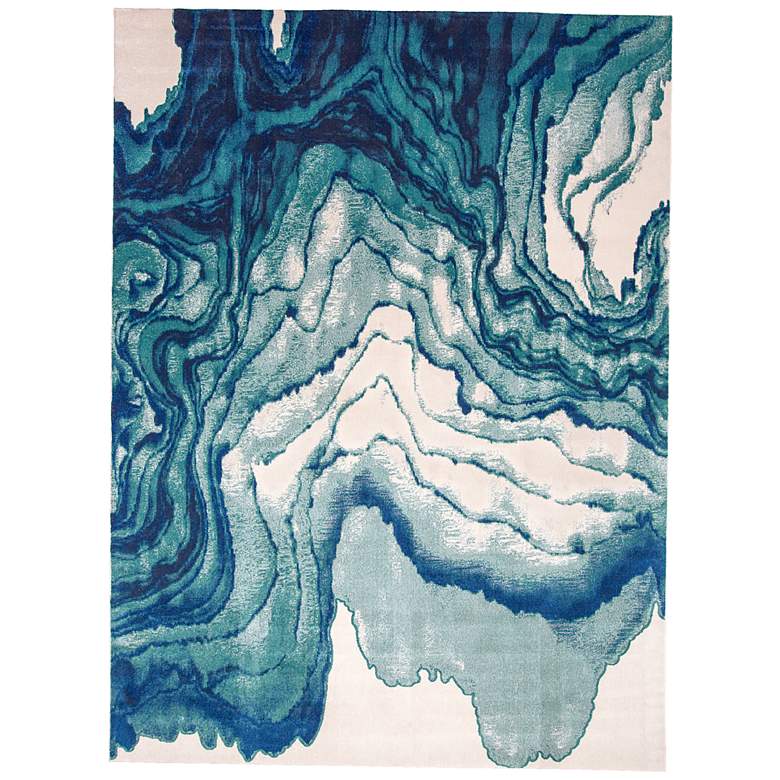 Brixton 6163602 5&#39;x8&#39; Blue and Ivory Watercolor Area Rug