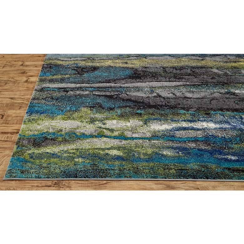 Image 7 Brixton 6163606 5&#39;x8&#39; Teal Blue and Green Oil Slick Area Rug more views