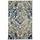 Brixton 6163607 Teal Blue and Gold Ombre Medallion Area Rug