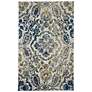 Brixton 6163607 5&#39;x8&#39; Teal Blue and Gold Medallion Area Rug in scene