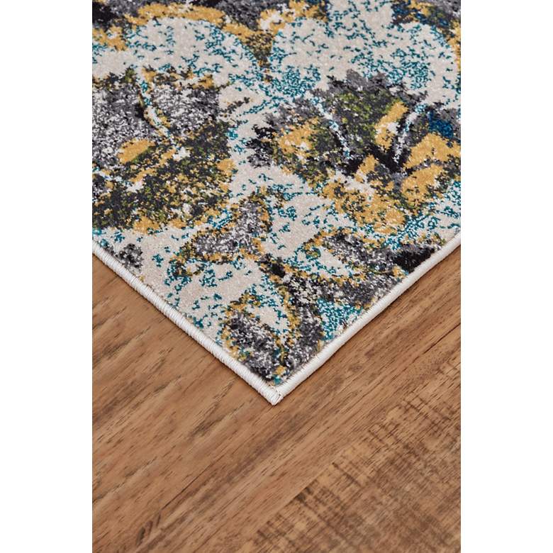 Image 3 Brixton 6163607 5&#39;x8&#39; Teal Blue and Gold Medallion Area Rug more views