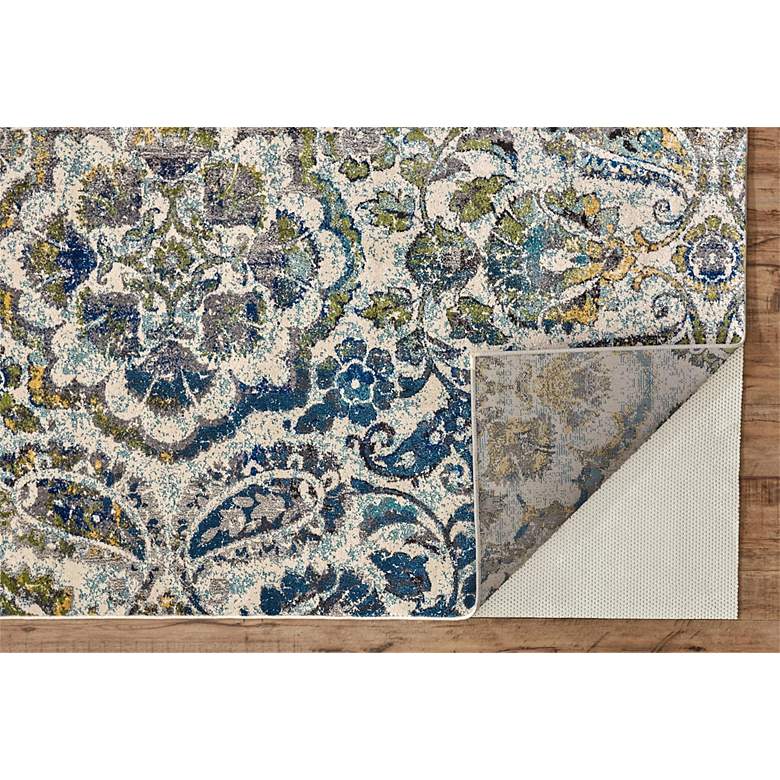 Image 4 Brixton 6163607 5&#39;x8&#39; Teal Blue and Gold Medallion Area Rug more views