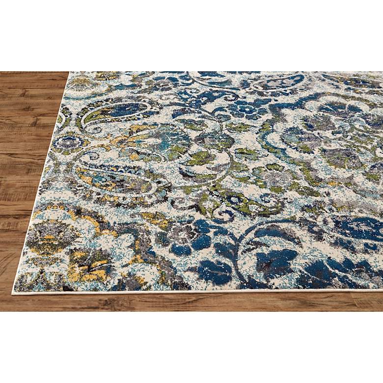 Image 7 Brixton 6163607 5&#39;x8&#39; Teal Blue and Gold Medallion Area Rug more views