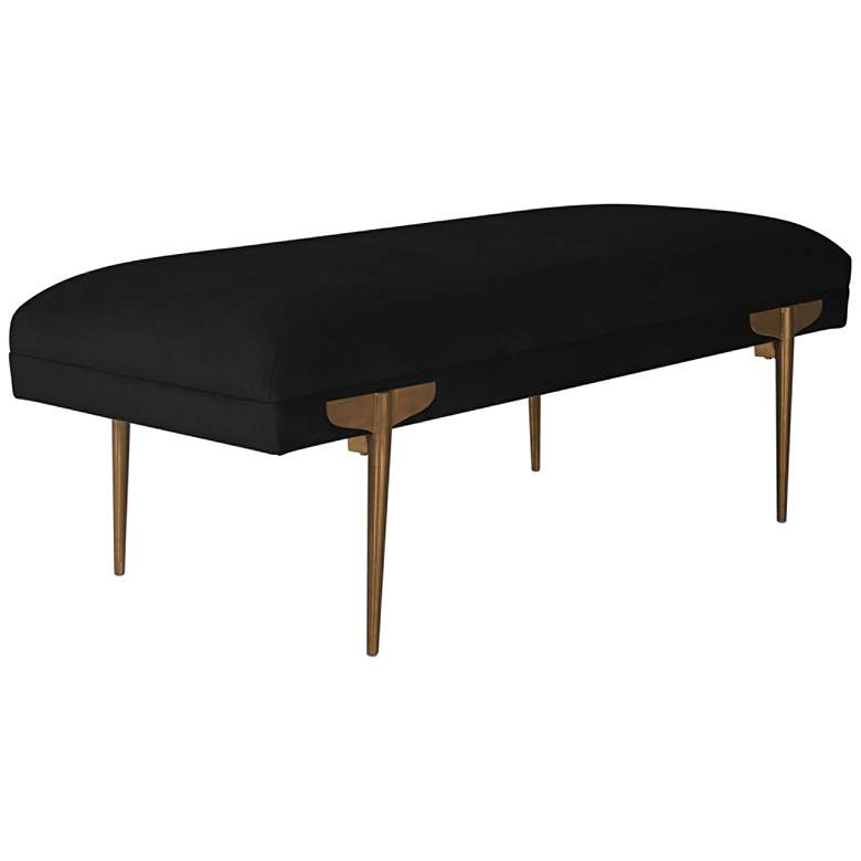 Image 1 Brno 53 1/2" Wide Black Waived Velvet Bench