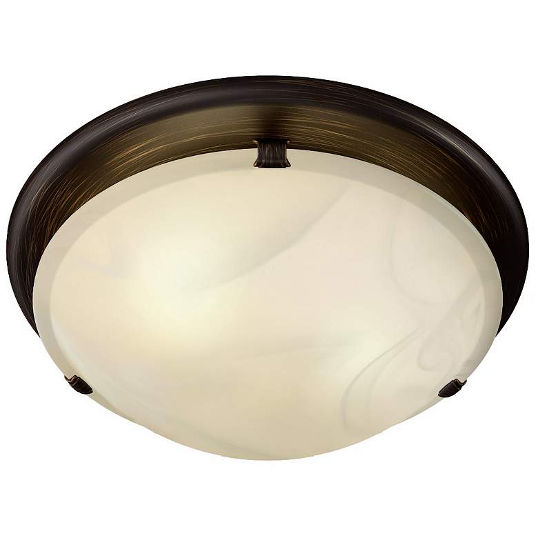 Image 1 Broan Sleek Circle Rubbed Bronze Bathroom Fan with Light