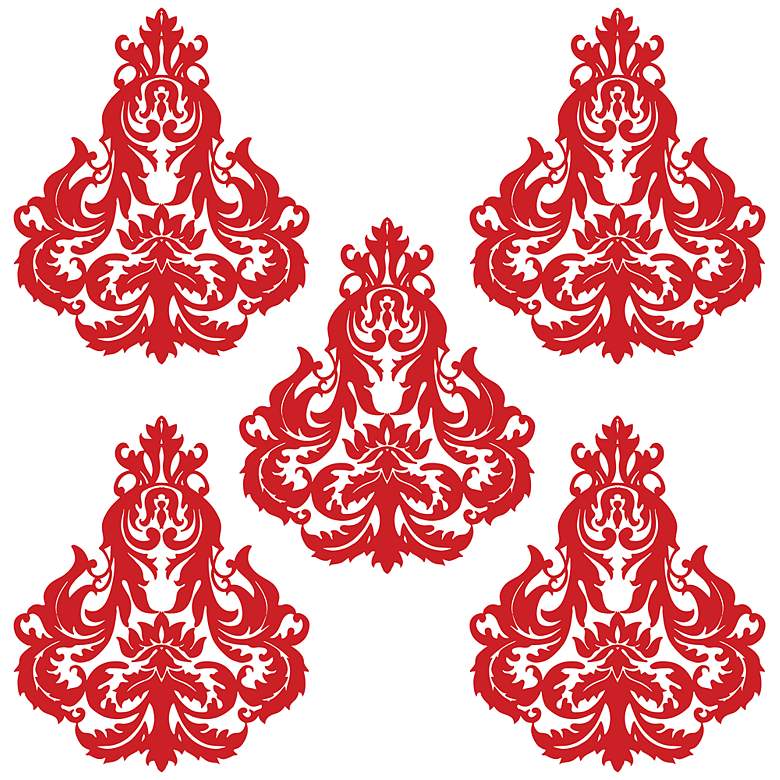 Image 2 Brocade Red and White Wall Decal