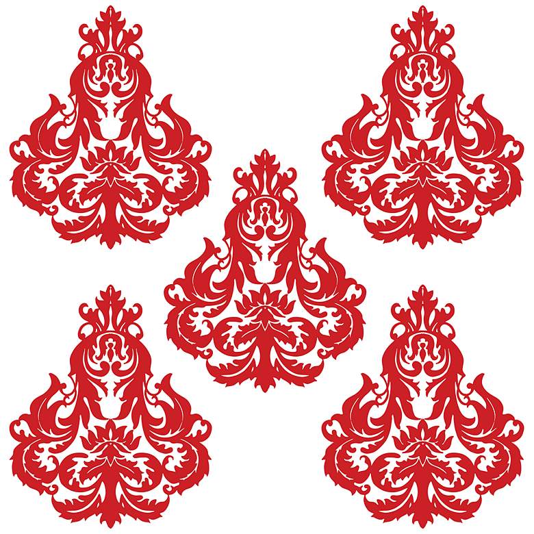 Image 1 Brocade Red and White Wall Decal