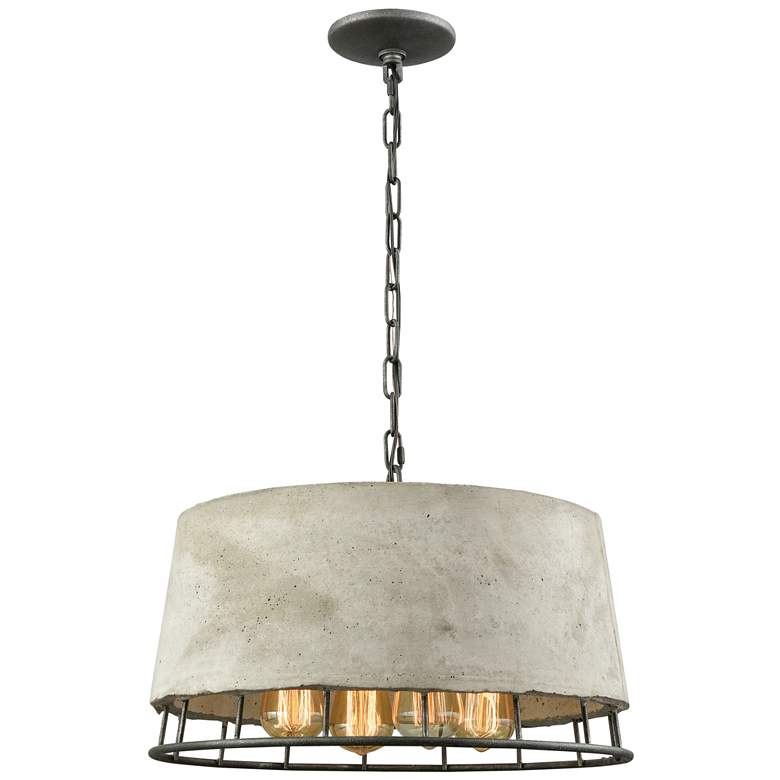 Image 1 Brocca 18" Wide 4-Light Chandelier - Silverdust Iron