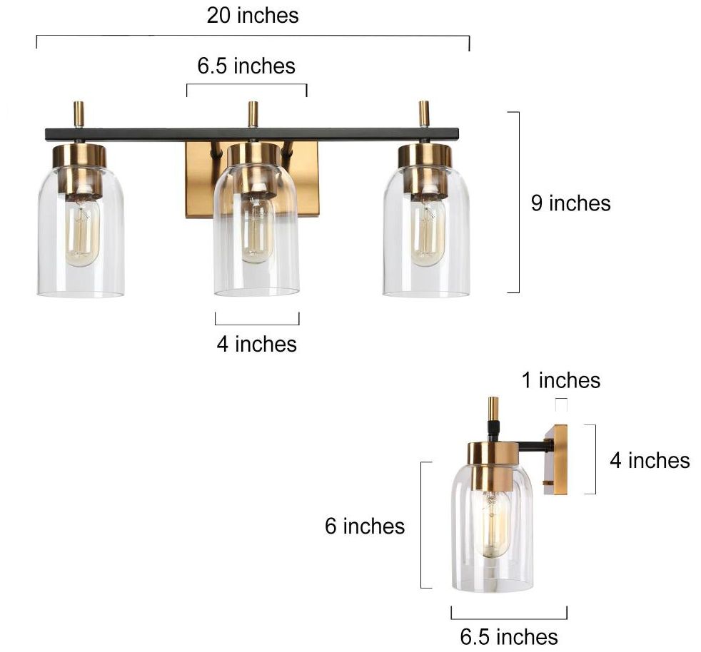 Image 2 Broccoli 20" Wide Black and Brass 3-Light Vanity Bath Light more views
