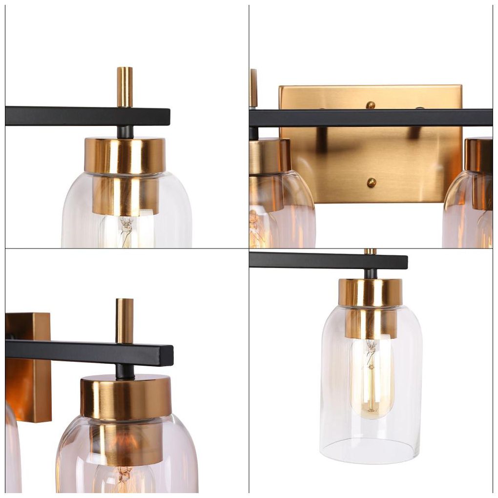 Image 3 Broccoli 20" Wide Black and Brass 3-Light Vanity Bath Light more views