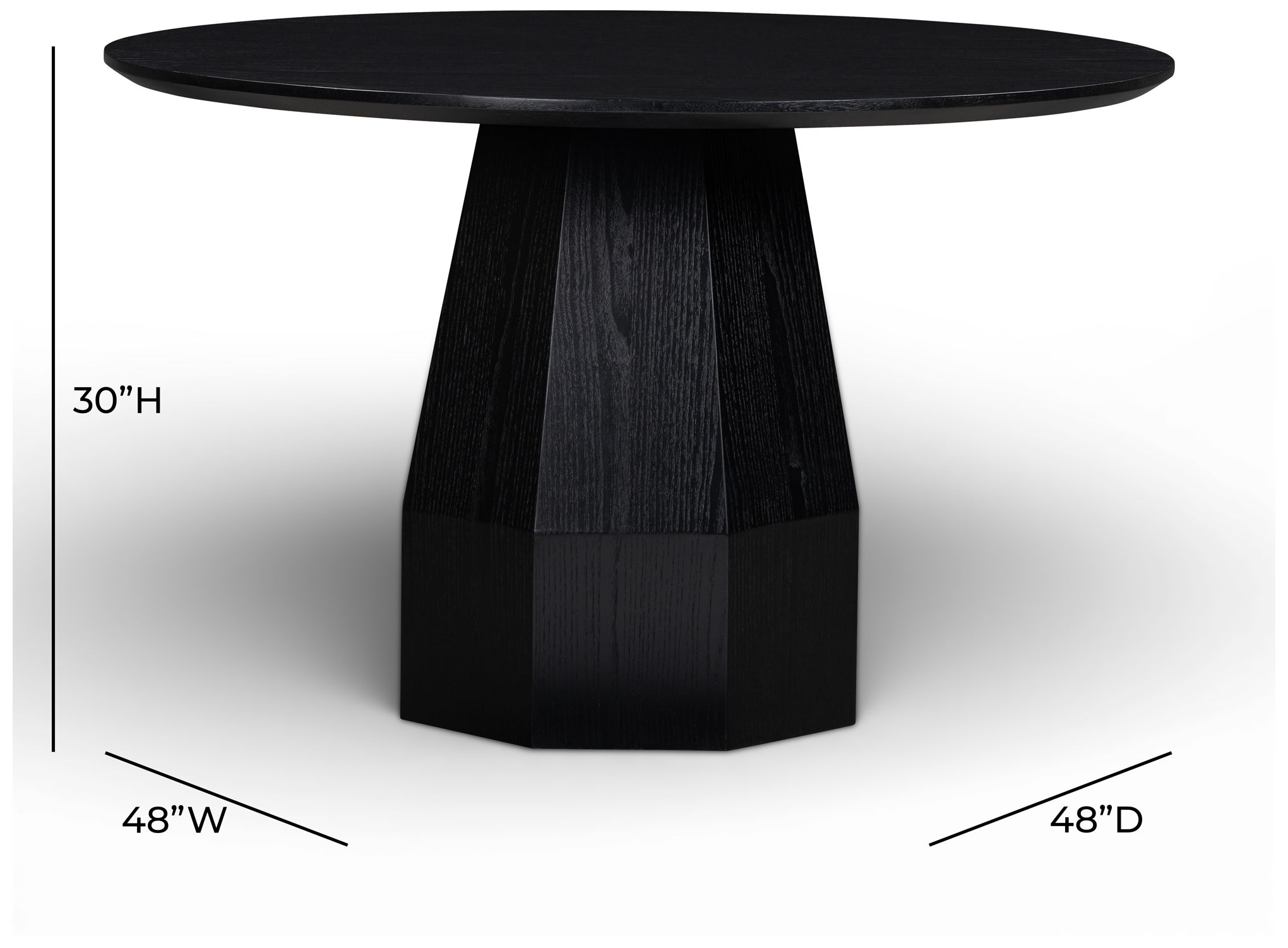 Image 5 Brocha Black 48'' Round Ash Dining Table more views