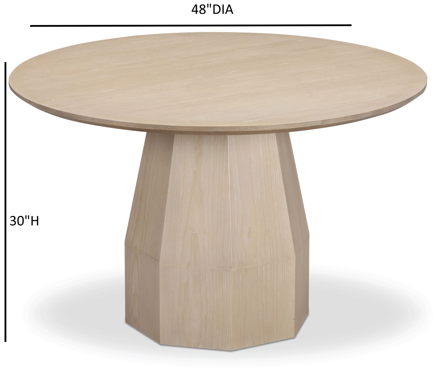 Image 6 Brocha Driftwood 48" Round Ash Dining Table more views