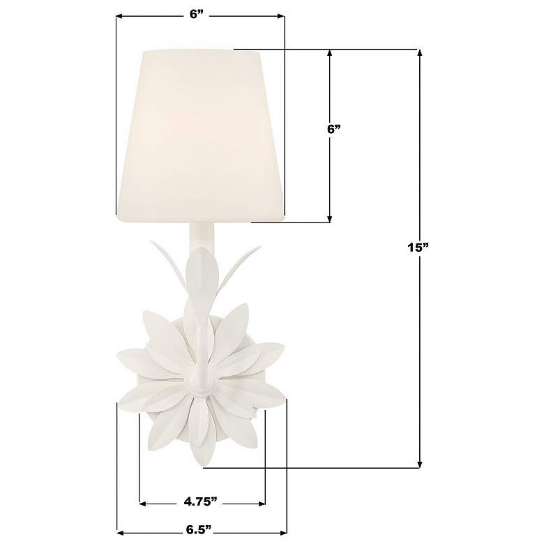 Image 6 Broche 1 Light Matte White Sconce more views