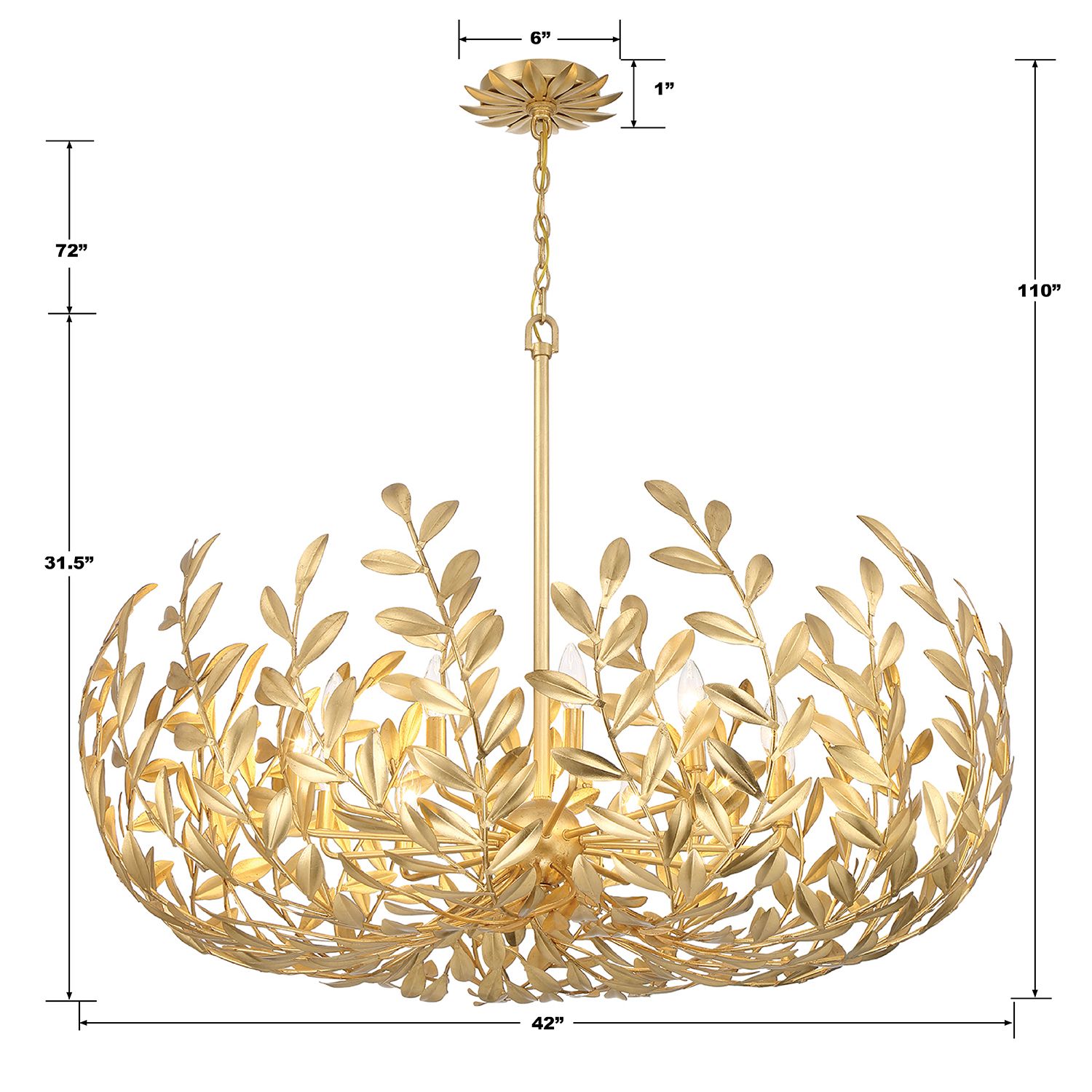 Broche 12 Light Antique Gold Chandelier
