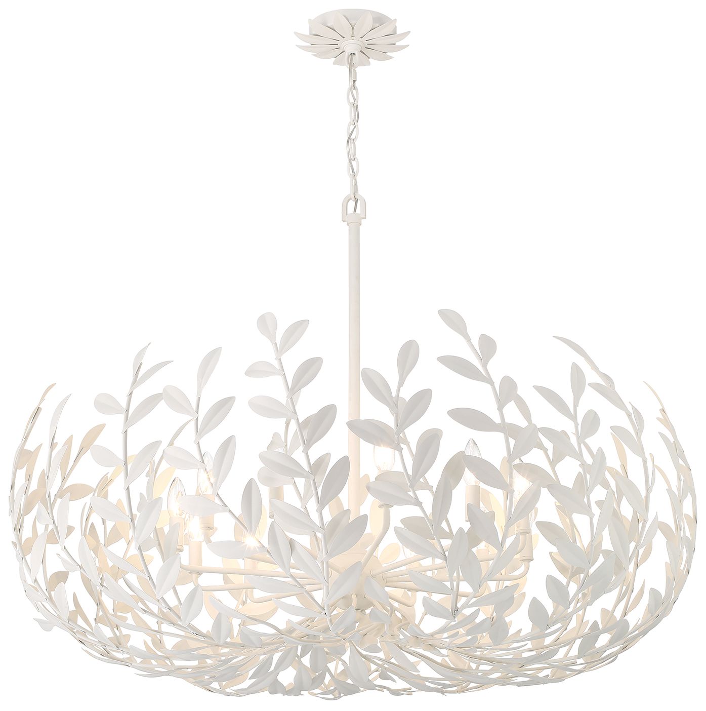 Image 2 Broche 12 Light Matte White Chandelier