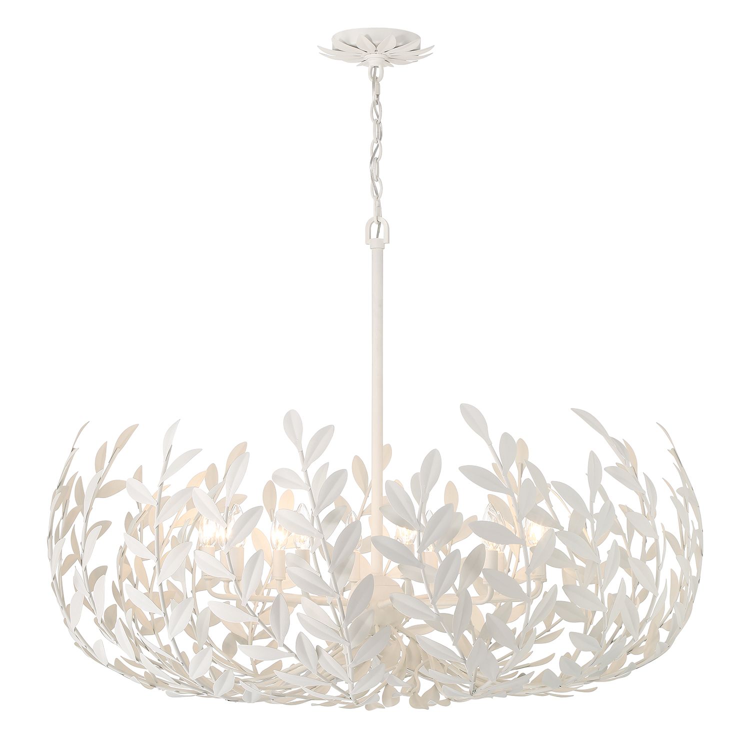 Image 4 Broche 12 Light Matte White Chandelier more views