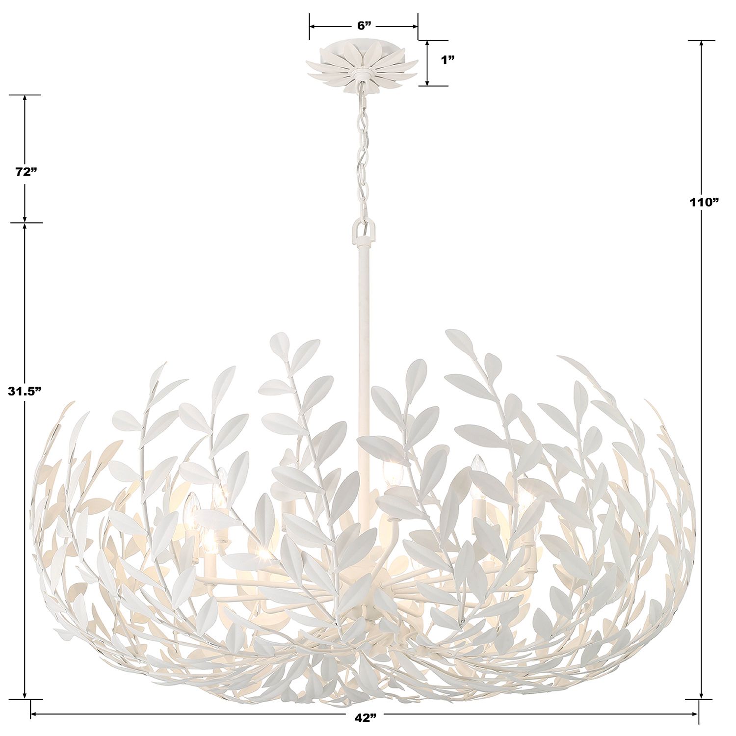 Broche 12 Light Matte White Chandelier