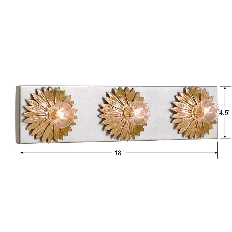 Image 5 Broche 18" Wide Gold and Antique Silver 3-Light Bath Light more views