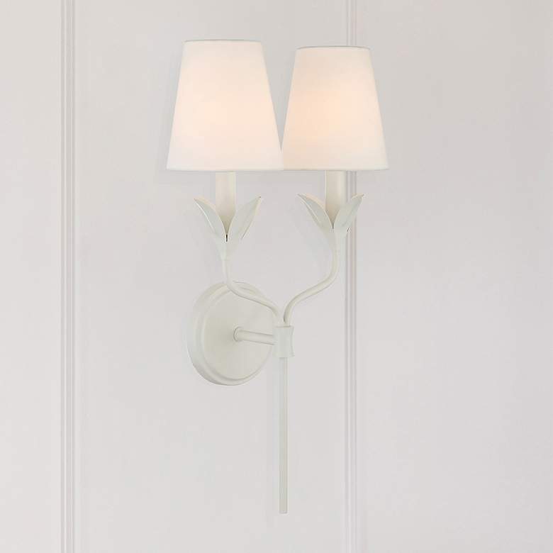 Image 7 Broche 2 Light Matte White Sconce more views