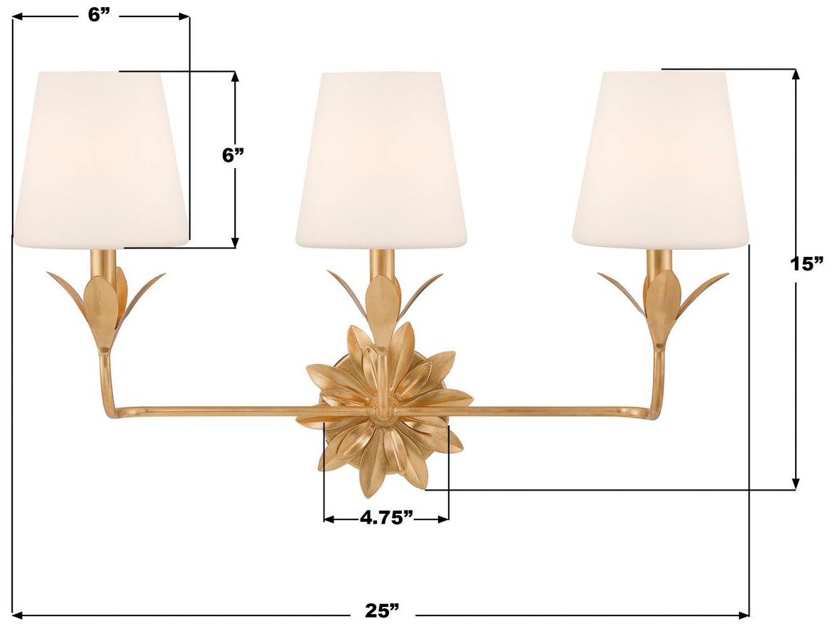 Image 6 Broche 25'' Antique Gold Bathroom Vanity more views