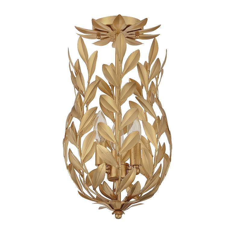 Image 5 Broche 3 Light Antique Gold Semi Flush Mount more views