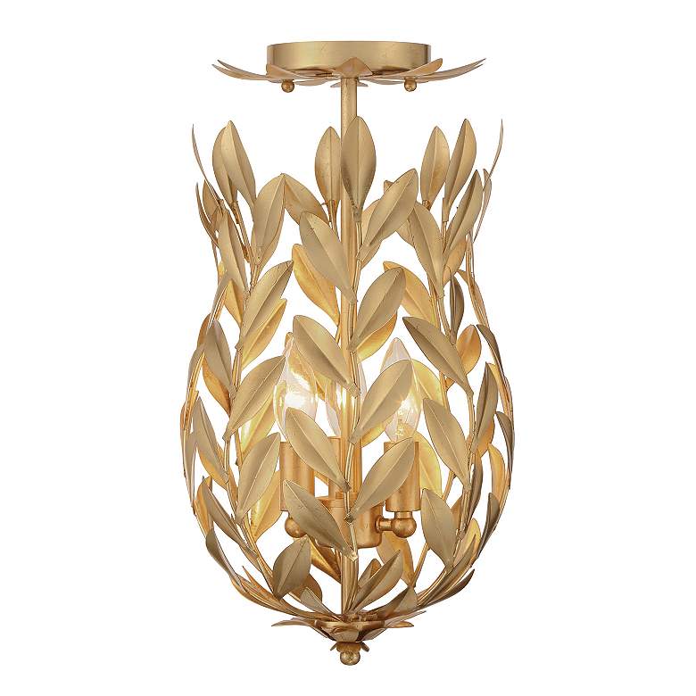 Image 6 Broche 3 Light Antique Gold Semi Flush Mount more views