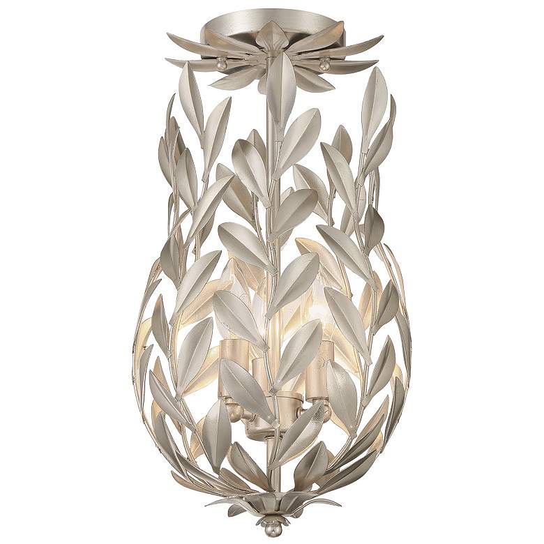 Image 2 Broche 3 Light Antique Silver Semi Flush Mount