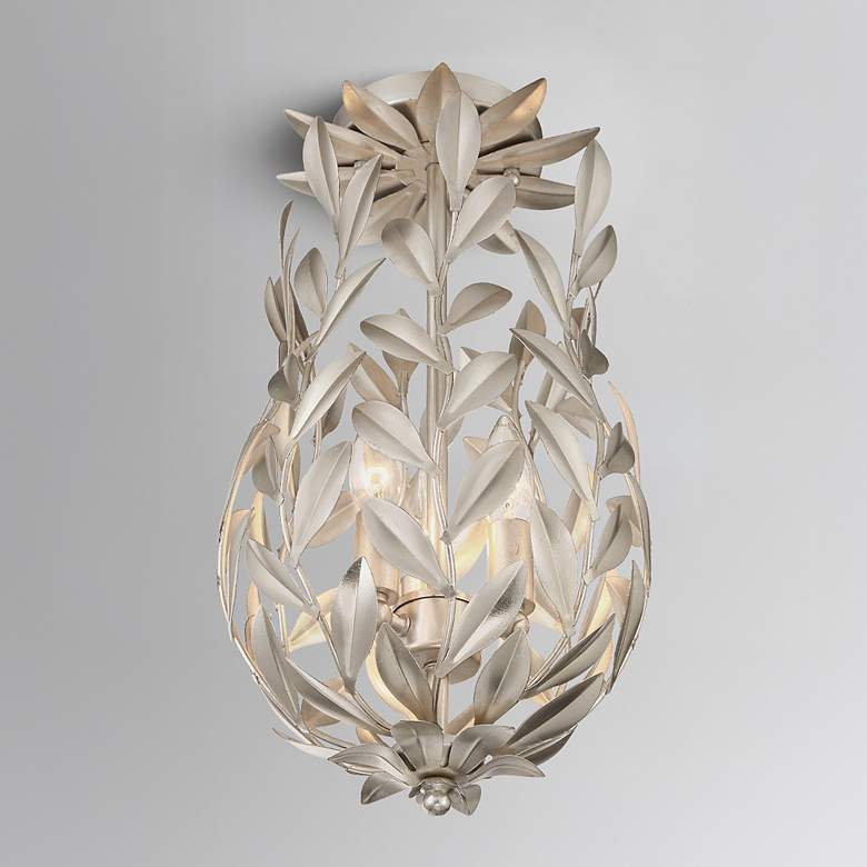 Image 1 Broche 3 Light Antique Silver Semi Flush Mount