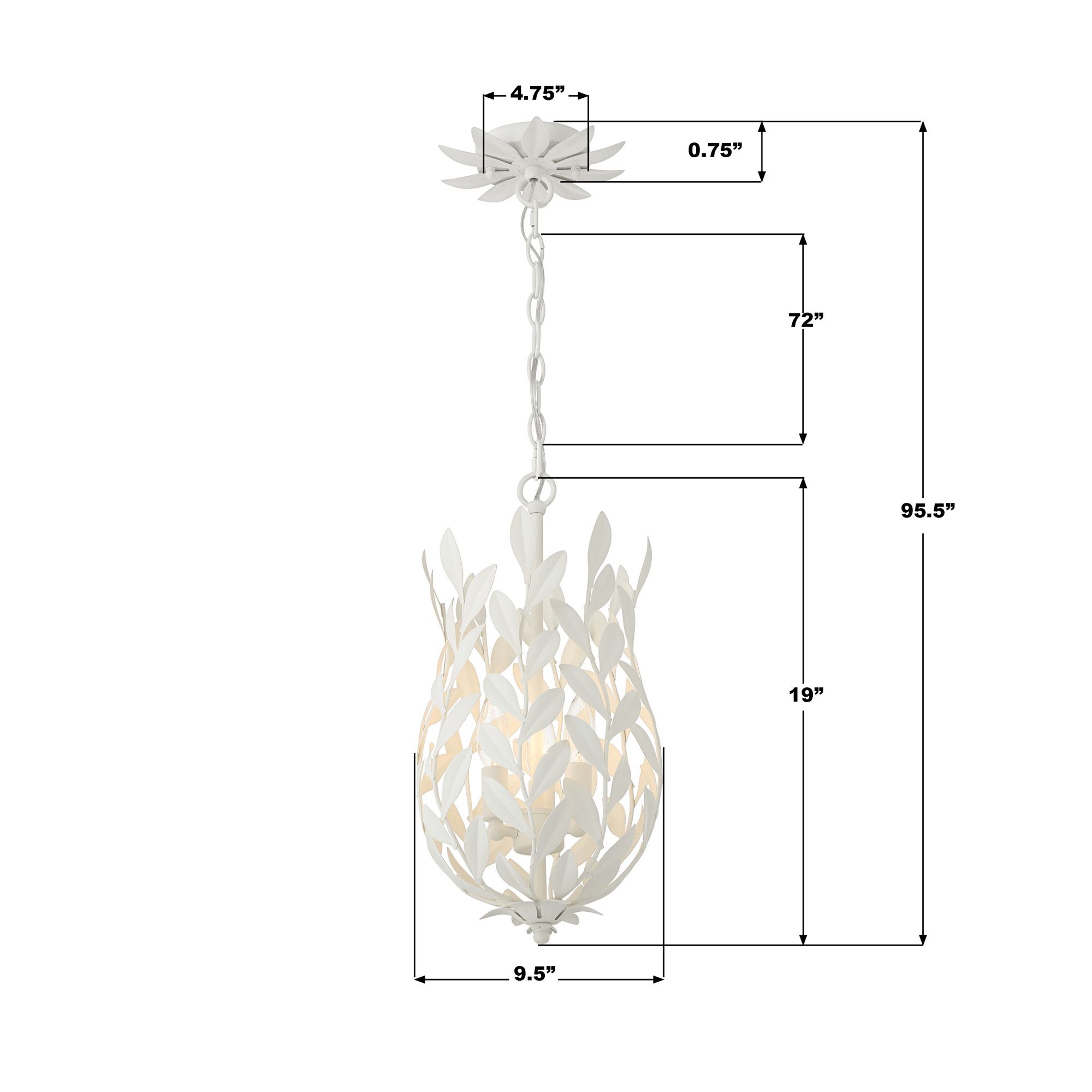 Broche 3 Light Matte White Mini Pendant