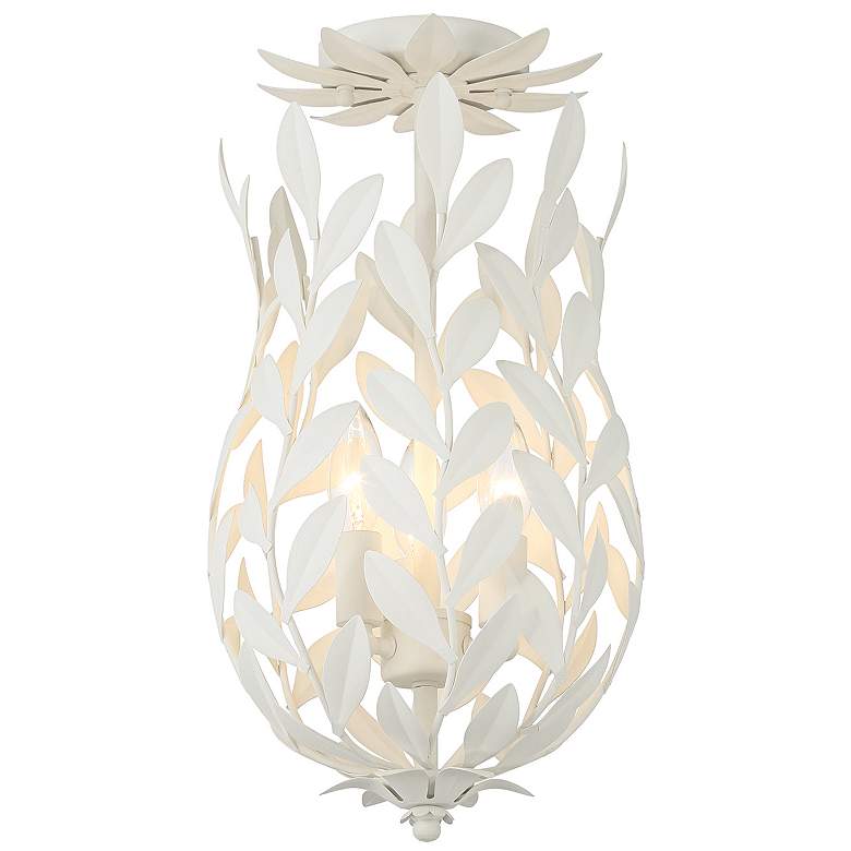 Image 2 Broche 3 Light Matte White Semi Flush Mount
